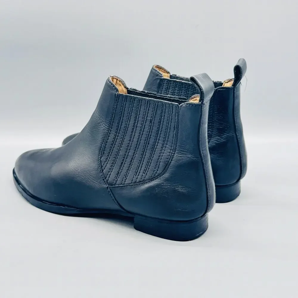 Jack Rogers Boots Womens 9 Black Pippa Leather Bootie Ankle Chelsea Round Toe